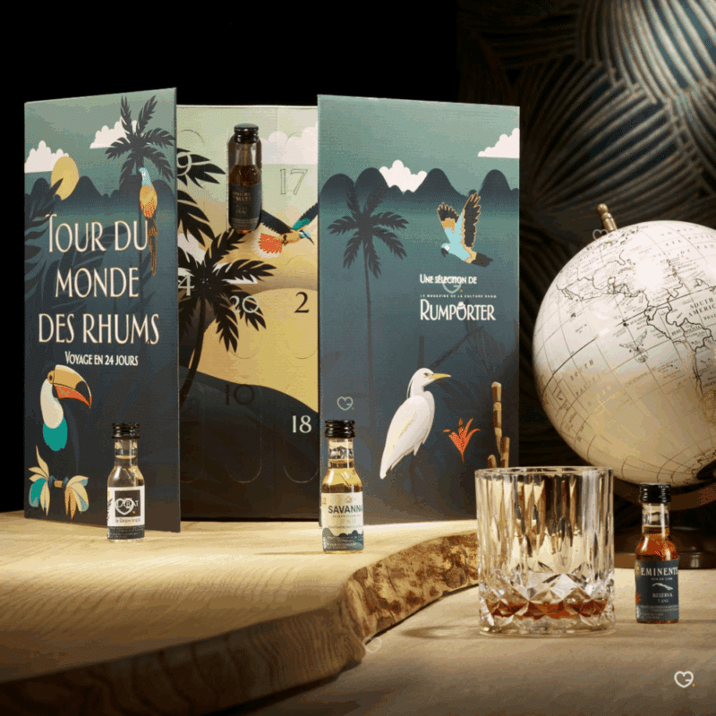 Calendrier de l’Avent Rumporter 2025, coffret premium de 24 rhums d’exception pour amateurs de spiritueux et dégustation festive, idée cadeau homme