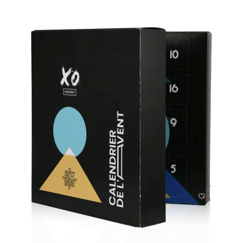 Calendrier de l’Avent XO gourmet 2025, coffret gourmand premium aux 24 surprises artisanales sucrées et salées pour amateurs de gastronomie fine, couple homme ou femme