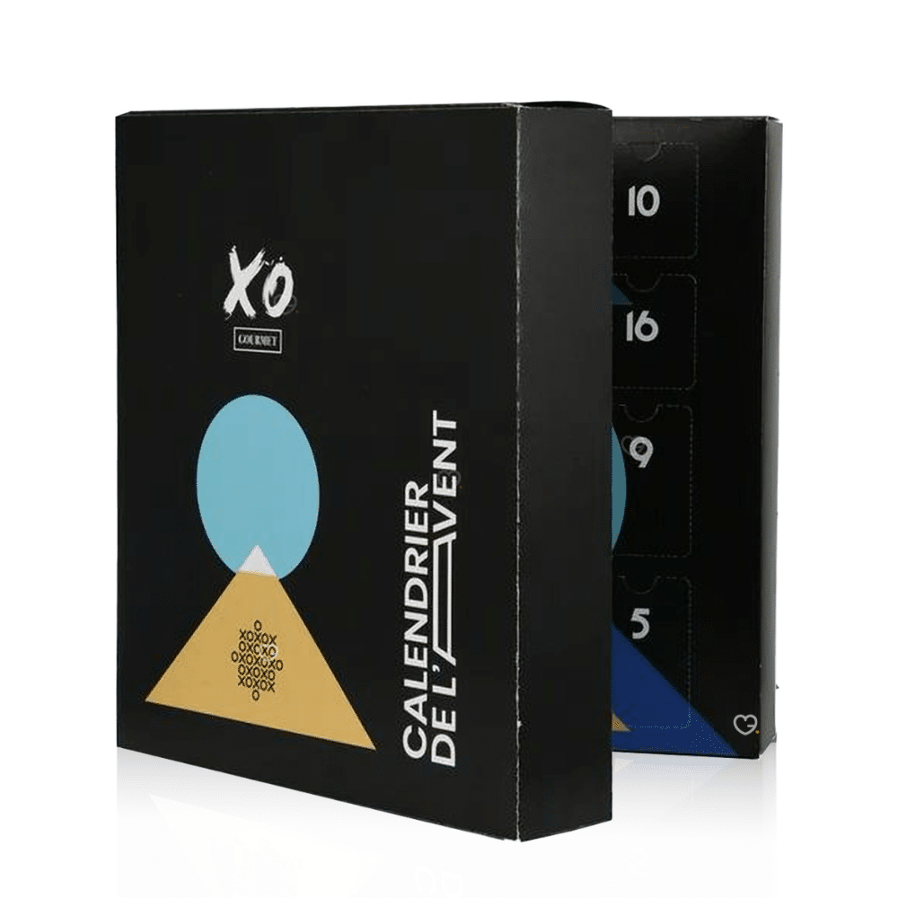 Calendrier de l’Avent XO gourmet 2025, coffret gourmand premium aux 24 surprises artisanales sucrées et salées pour amateurs de gastronomie fine, couple homme ou femme