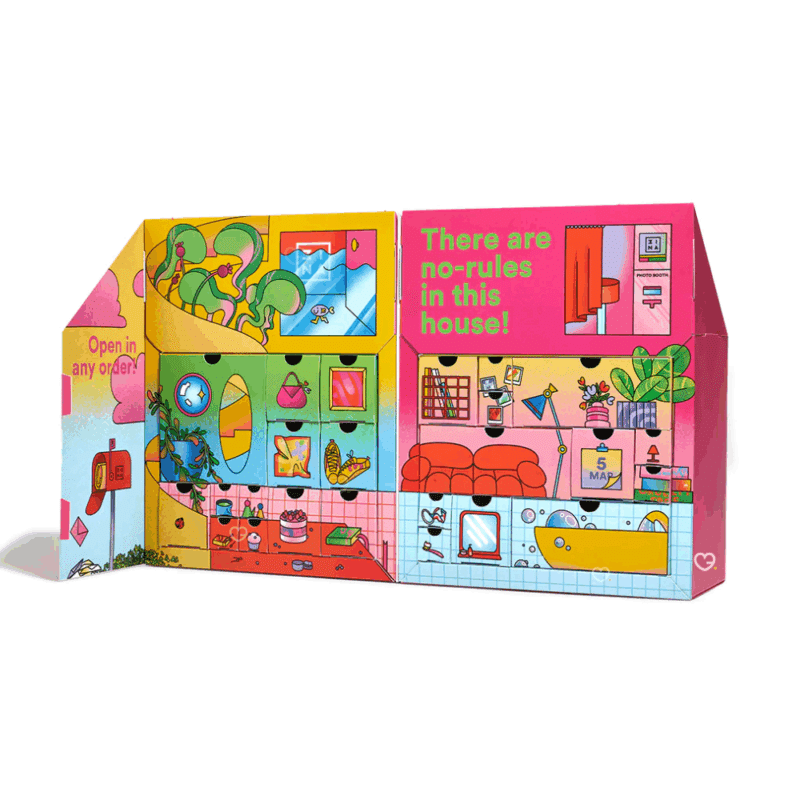 Calendrier de l’Avent 3ina 2025 contenant 24 produits et accessoires maquillage vegan, coffret beauté coloré festif pour jeune femme et adolescente