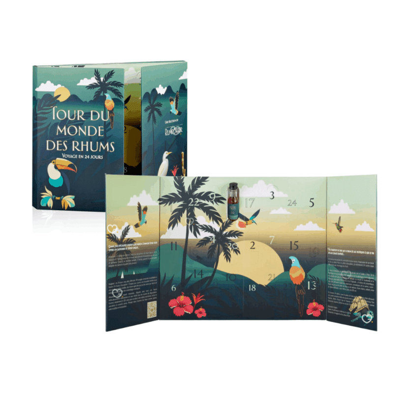 Calendrier de l’Avent Rumporter 2025, coffret premium de 24 rhums d’exception pour amateurs de spiritueux et dégustation festive, idée cadeau homme