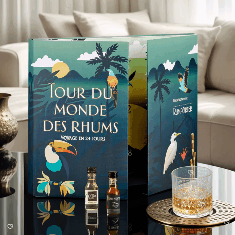 Calendrier de l’Avent Rumporter 2025, coffret premium de 24 rhums d’exception pour amateurs de spiritueux et dégustation festive, idée cadeau homme