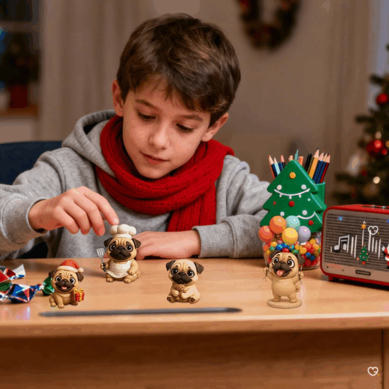 Calendrier de l’Avent Albert by Cyril 2025 avec 24 ornements à suspendre, jouet et décoratif pour enfant et famille pour ambiance humoristique