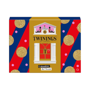 Calendrier de l’Avent Twinings 2025 contenant 24 sachets de dégustation, thés parfumés et infusions gourmandes pour amateurs de thé.