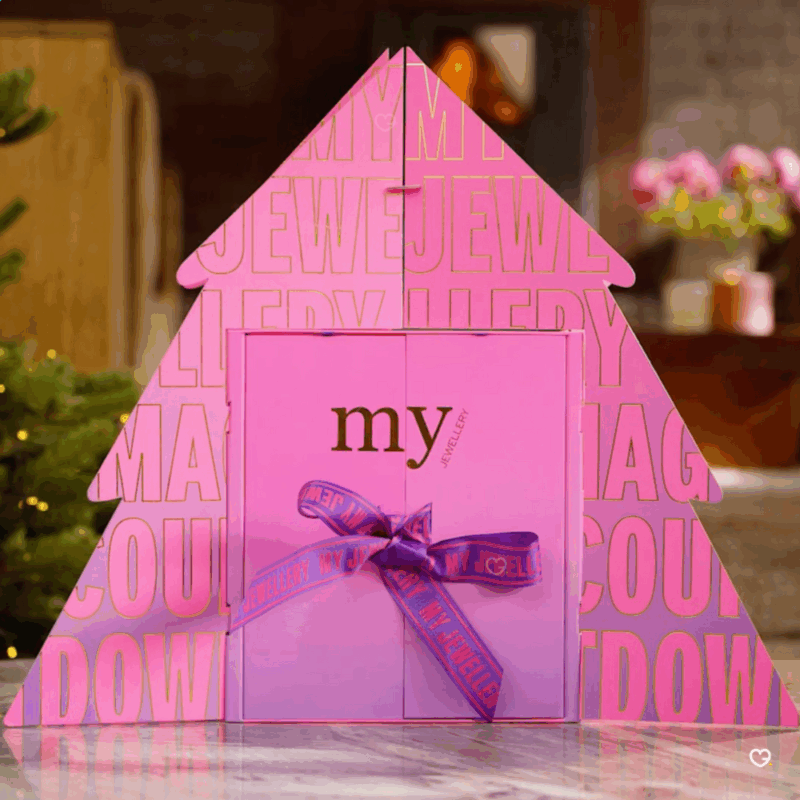 Calendrier de l’Avent My Jewellery 2025 renfermant 24 bijoux en acier inoxydable premium, élégant cadeau mode pour femmes tendances.