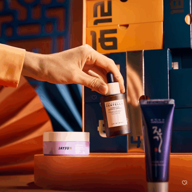 Calendrier de l’Avent Kbeauty Notino 2025 édition limitée, 24 soins coréens multimarque pour visage, corps, cheveux et maquillage pour femme aime beauté.