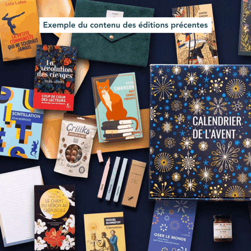 Calendrier de l’Avent Kube 2025 contenant 12 livres de poche et 12 surprises culturelles, idéal cadeau ludique pour lecteur homme ou femme