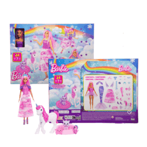 Calendrier de l’Avent Barbie Sirène 2025 avec 24 surprises : poupée, animaux féeriques et accessoires magiques pour fille fan de Barbie ou poupée.