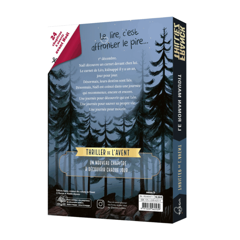 Calendrier de l’Avent Thriller de l'Avent 2025, livre de 24 chapitres de Franck Thilliez pour lecteurs passionnés de suspense et mystère de Noël, ideal adolescent