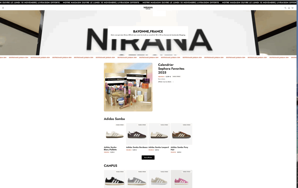 site arnaque calendrier avent NIRANA