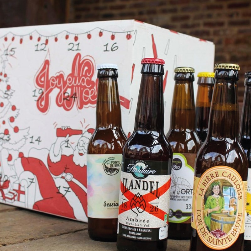 Calendrier de l'Avent bière 2025 : Bière du monde, brasserie française; artisanales, IPA.. Coffret 100% houbon ..