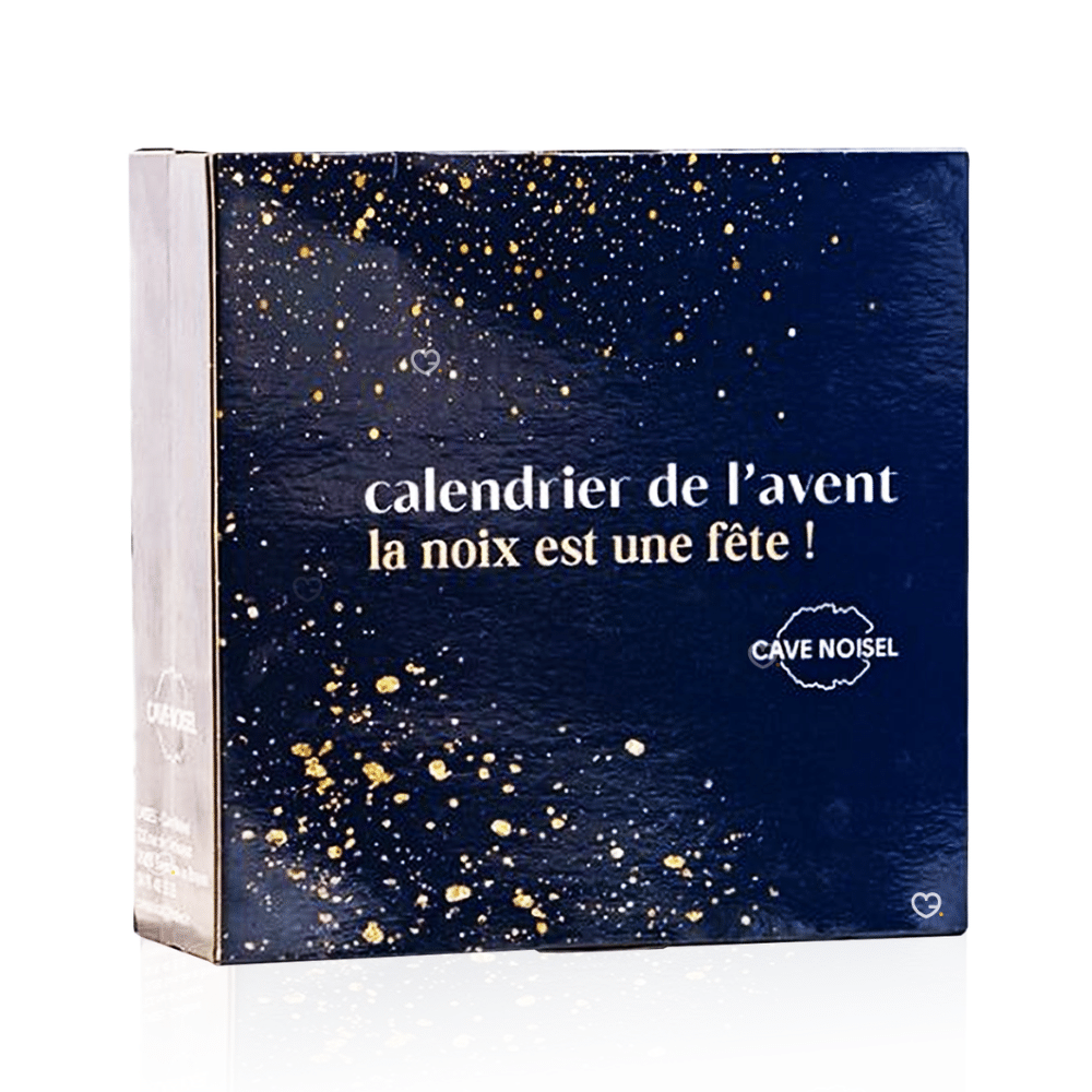 Calendrier de l’Avent Cave Noisel 2025 offrant 24 spécialités gourmandes sucrées et salées à base de noix, idéal pour amateurs de produits artisanaux.