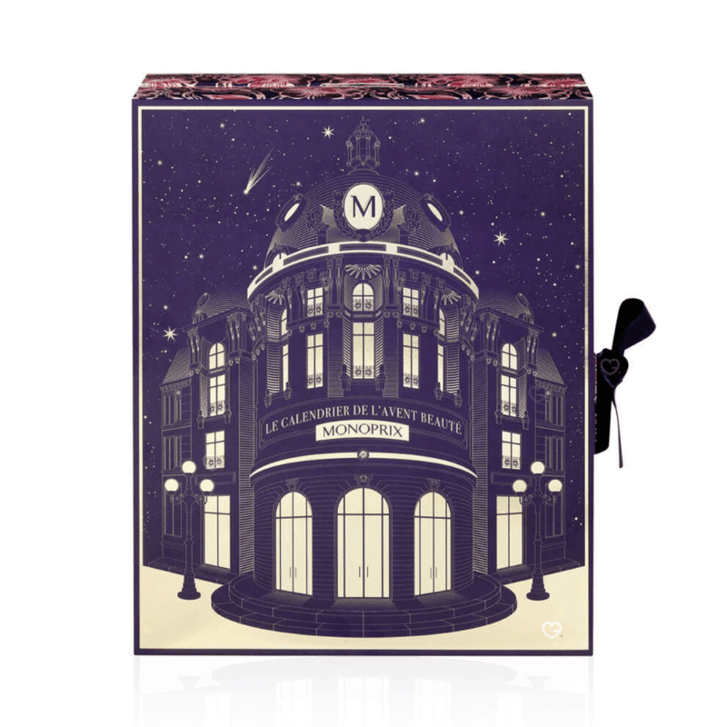 Calendrier de l’Avent Monoprix 2025 avec 24 produits beauté multimarques, maquillage, soins visage, corps et cheveux, idéal pour femme et adolescente.