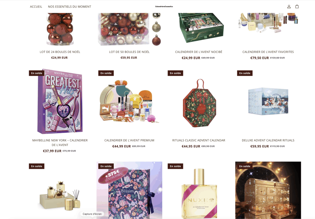site arnaque calendrier avent calendrierscosmetics