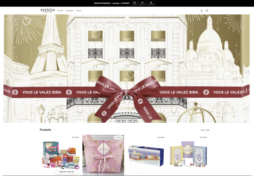 site arnaque calendrier avent AVENTTIA