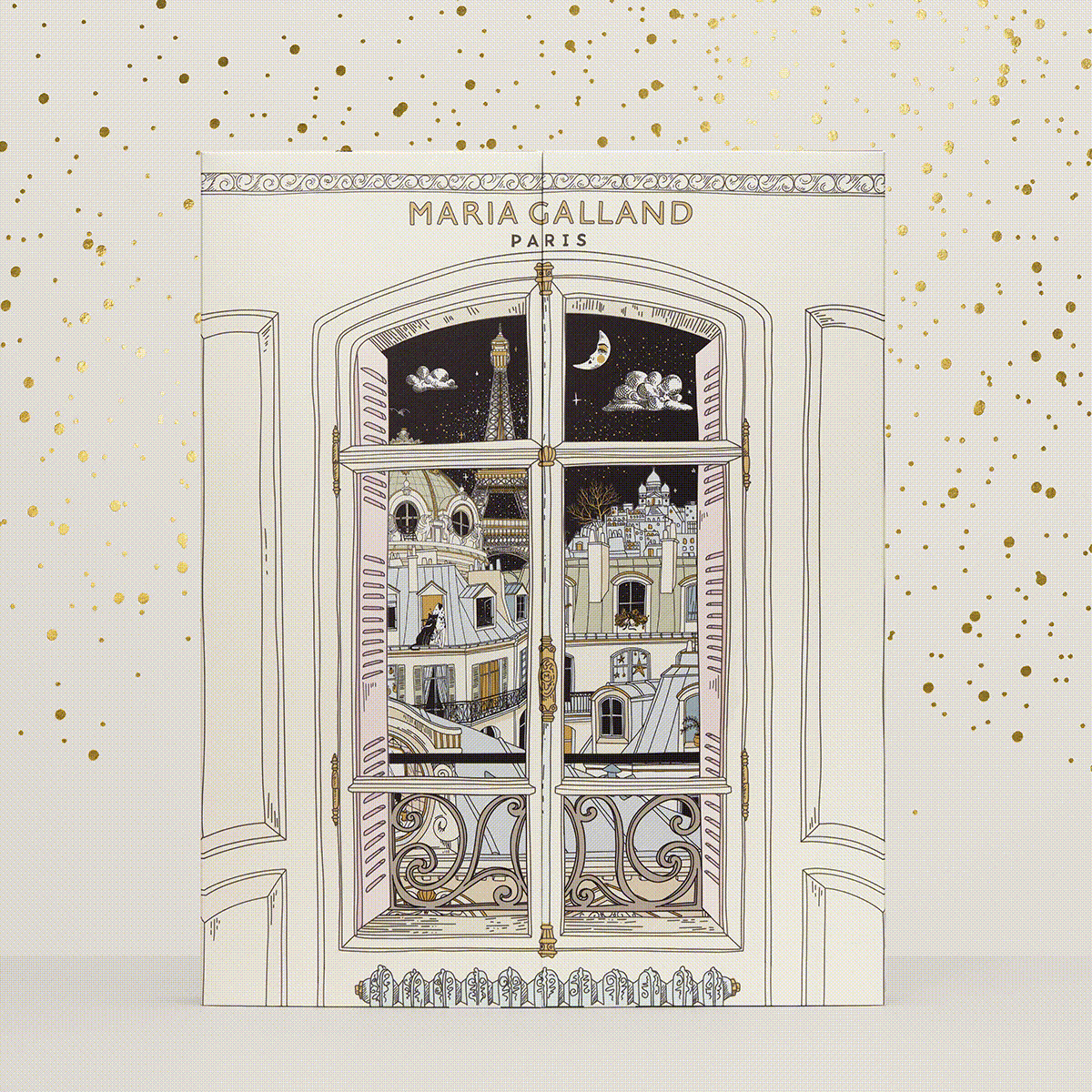 Calendrier de l’Avent Maria Galland 2025, coffret beauté luxe avec 24 soins visage, yeux, lèvres et accessoires pour femme raffinée