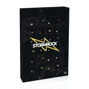 Calendrier de l’Avent Stormrock 2025 avec 24 surprises CBD premium, fleurs, résines et accessoires bien‑être pour adultes amateurs de rock.