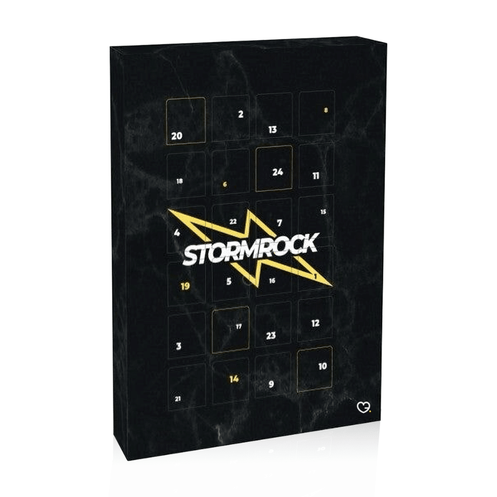 Calendrier de l’Avent Stormrock 2025 avec 24 surprises CBD premium, fleurs, résines et accessoires bien‑être et détente pour adulte