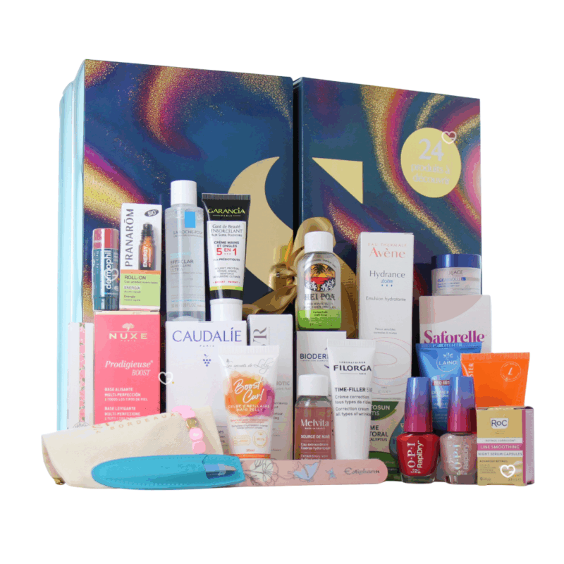 Calendrier de l’Avent Elsie Santé 2025 beauté renfermant 24 soins et accessoires, coffret festif idéal pour femme adepte du bien-être.