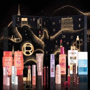 Coffret cadeau Noel 2026 L Oreal Paris, vue d ensemble des 24 produits