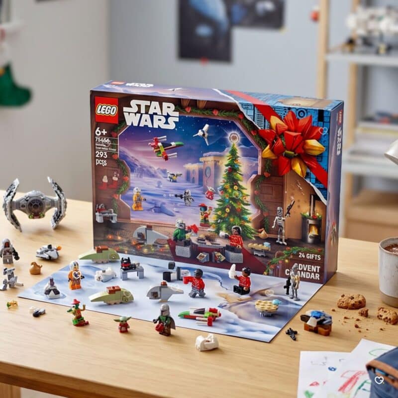 Calendrier de l'Avent LEGO Star Wars 2026 (75456) et ses 24 surprises deployees sur une table