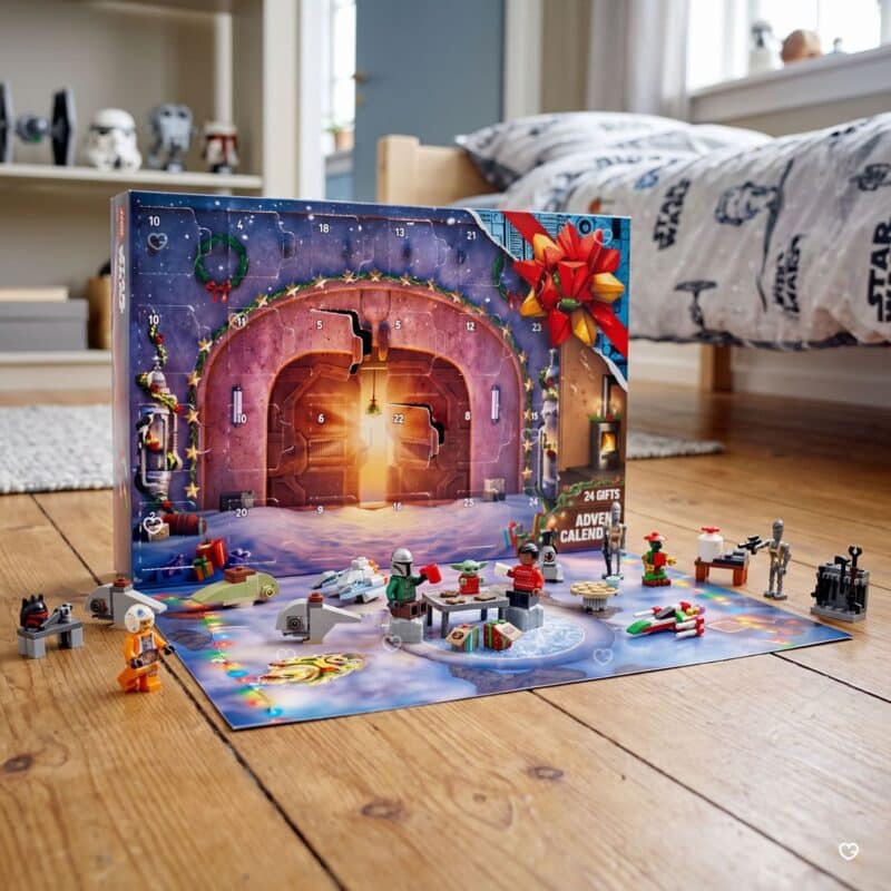 Calendrier de l'Avent LEGO Star Wars 2026 (75456) ouvert, ses 24 cases numerotees visibles