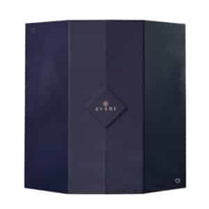 Calendrier de l'Avent Avant Skincare Odyssey 2026 fermé, coffret bleu marine au logo doré
