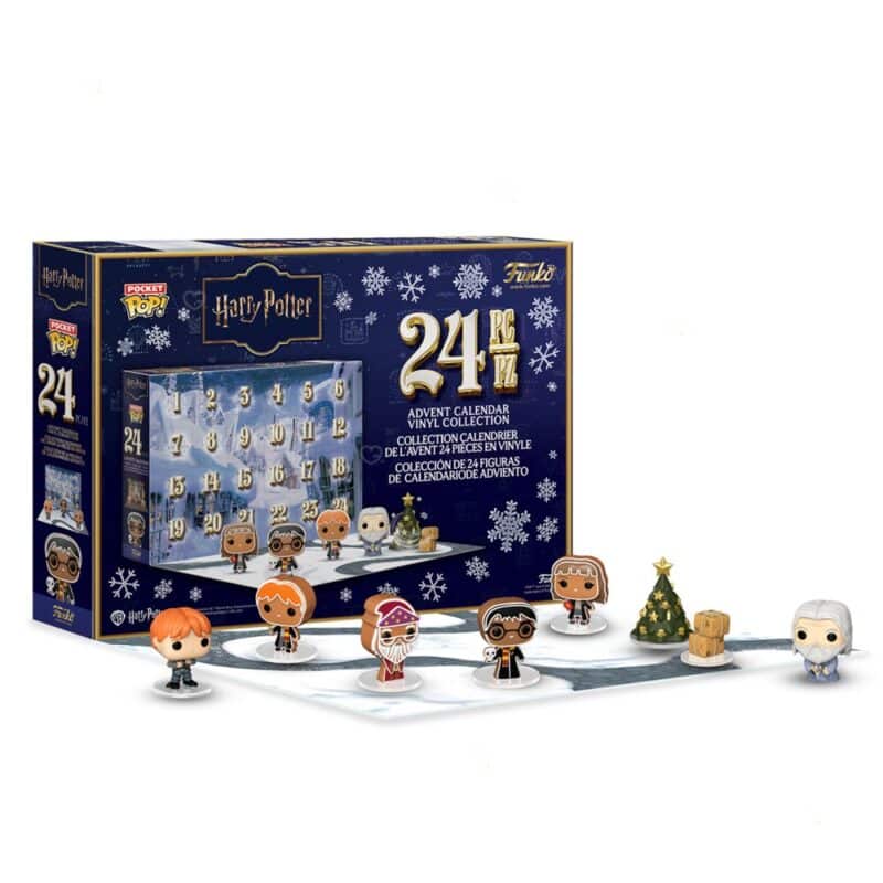 Calendrier de l'Avent Funko Pocket POP Harry Potter 2026 ouvert, les 24 cases du décor de compte à rebours