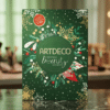 Coffret calendrier de l'Avent Artdeco 2026 en mise en scene festive, focus maquillage yeux.