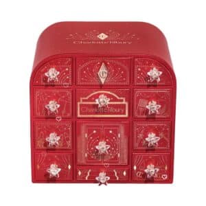 Calendrier de l Avent Charlotte Tilbury 2026 Hollywood Beauty Wonderland, boite rouge et or fermee