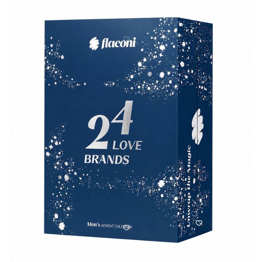 Calendrier de l'Avent Flaconi Homme 2026, boîte bleue 24 Love Brands