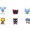 Figurines de Noël du calendrier Funko Pocket POP Marvel 2026 : Iron Man à la hotte, Black Panther pain d'épices, Spider-Man et Thor givrés, Captain America bonhomme de neige