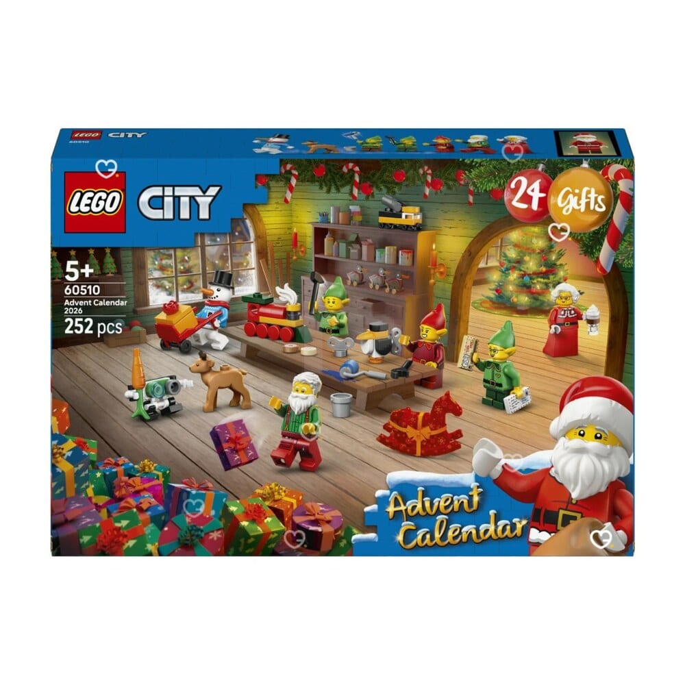 Calendrier de l'Avent LEGO City 2026 (60510), boîte fermée sur fond blanc