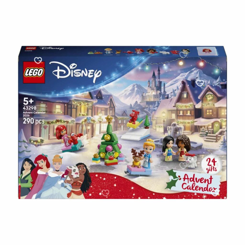 Calendrier de l'Avent LEGO Disney 2026 (43298), boîte fermée sur fond blanc