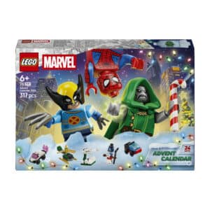 Calendrier de l'Avent LEGO Marvel 2026 (76340), boîte fermée sur fond blanc
