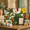 Coffret calendrier de l'Avent L'Occitane 2026 sur une table rustique