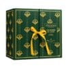 Calendrier de l'Avent L'Occitane Édition Prestige 2026, coffret vert sapin fermé avec nœud de satin jaune