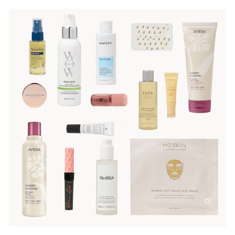 Sélection soin et cheveux du calendrier Lookfantastic 2026 (Aveda, Color WOW, ESPA, Clinique)
