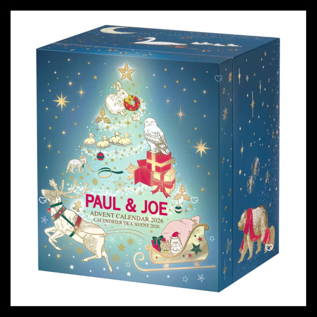 Calendrier de l'Avent Paul & Joe 2026, coffret bleu nuit à tiroirs fermé
