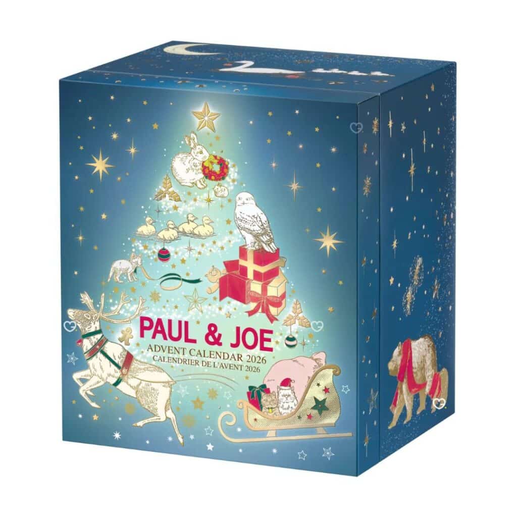 Calendrier de l'Avent Paul & Joe 2026, coffret bleu nuit à tiroirs fermé
