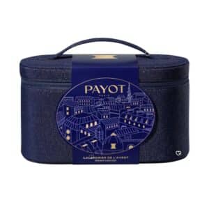 Calendrier de l'Avent Payot 2026, trousse denim bleu nuit fermée sur fond blanc