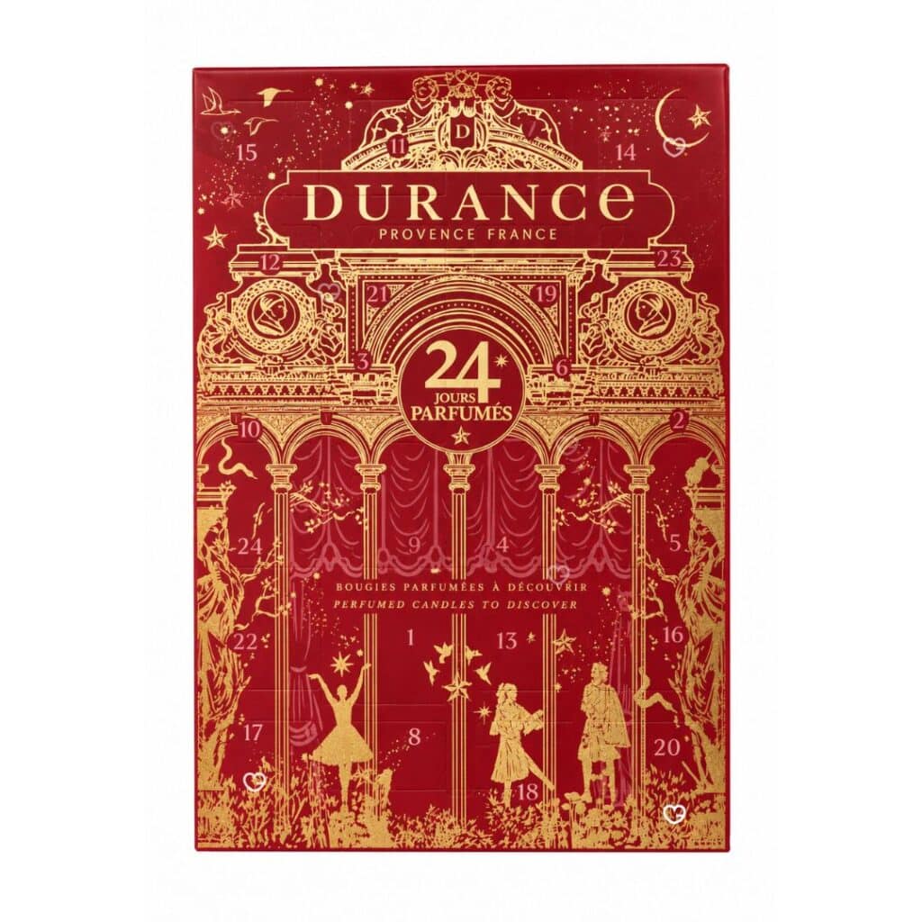 Calendrier de l'Avent Durance bougies 2026 boîte rouge et or thème Opéra