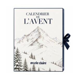 Calendrier de l'Avent Marie Claire 2026, boîte fermée sur fond blanc