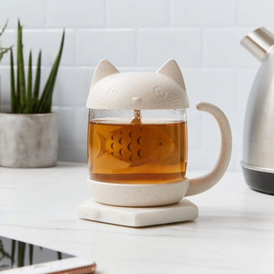 cadeau santa secret decoration tasse thé chat