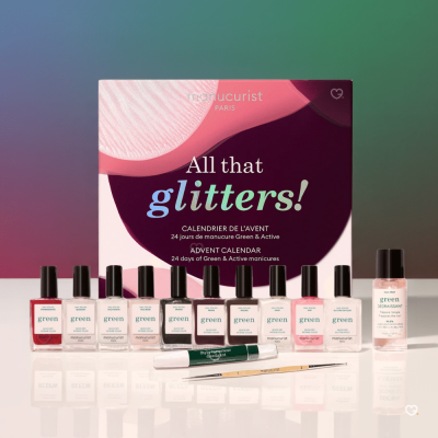 Calendrier de l’Avent Manucurist 2025 avec 24 produits full-size dont vernis clean, soins ongles et accessoires, idéa cadeau beauté pour femme.